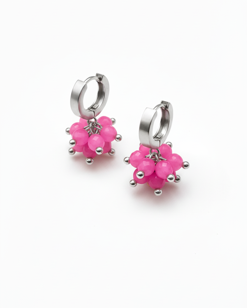 Brinco Pink Totalmente Prateado