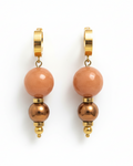 Brinco de argola com jaspe e hematita bronze