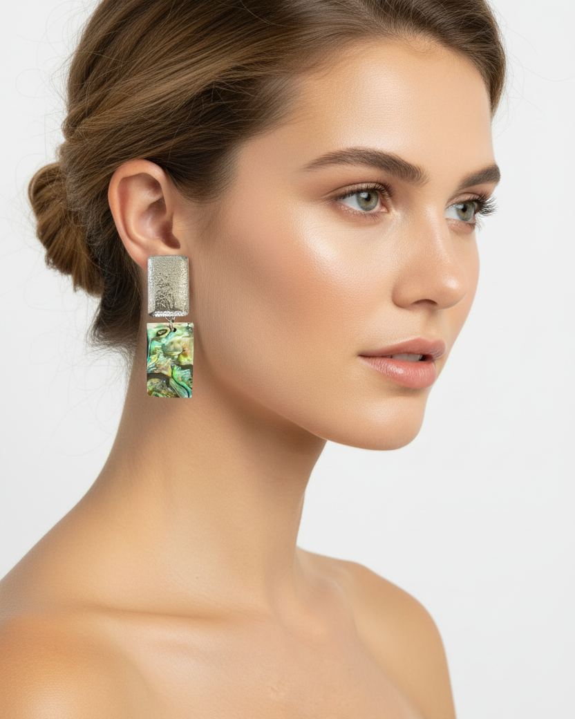 Brinco Diva Abalone Prateado