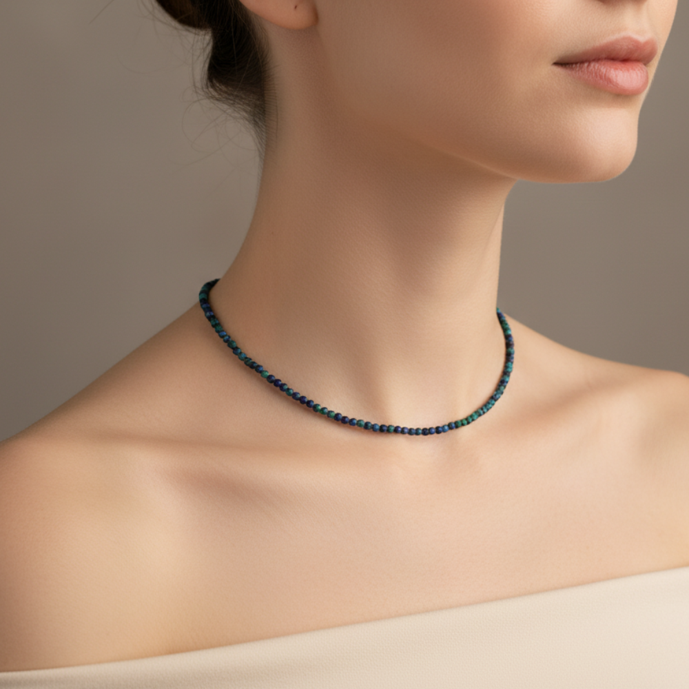 Colar Facetado Phoenix Lapis Lazuli 3mm