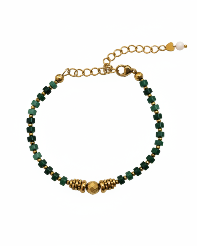 Pulseira jade verde com fundo branco - características originais